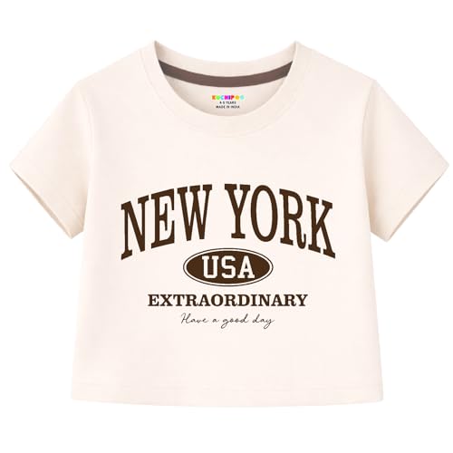 Image of Kuchipoo Girls Crop Top Cotton T-Shirt - Pack of 3