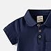 Little Toddler Boys Shirts Short Sleeve P𝚘lo Shirts with Pocket Summer Casual Clothes (B-Navy, 18-24 Months)