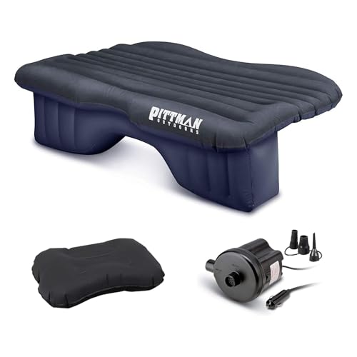 AirBedz by Pittman Outdoors - Inflatable Rear Seat Air Mattress, Black - 55' Wide - Mid-Size Fits Jeeps, Car, SUV’s & Mid-Size Trucks, Comes with Portable DC Air Pump