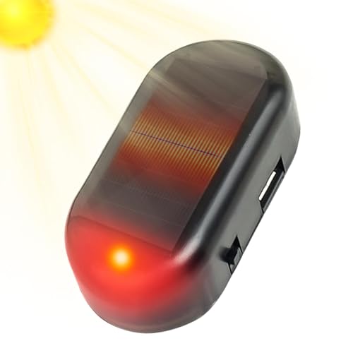 Luz Antirrobo Coche Solar - Alarma Falsa Y LED Intermitente | Energía Solar con Sensor De Luz, Sin Pilas | Instalación Fácil, Seguridad Vehículo, Rojo O Azul