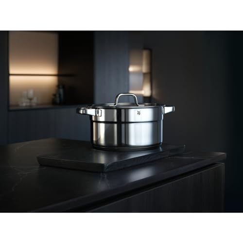 WMF Compact Cuisine Kochtopf klein 16cm, Glasdeckel, Fleischtopf Induktion 2l, Cromargan Edelstahl poliert, Innenskalierung, stapelbar… – Ansicht 2