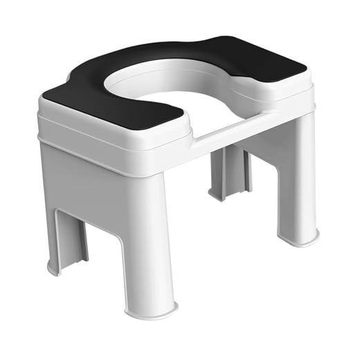"Abbraccia" 便座 シンプル 滑り止め 快適 お手入れ簡単 コンパクト しゃがみ式便座 トイレ用 大人用 上げ底便座, 26.5cm ホワイト ブラック
