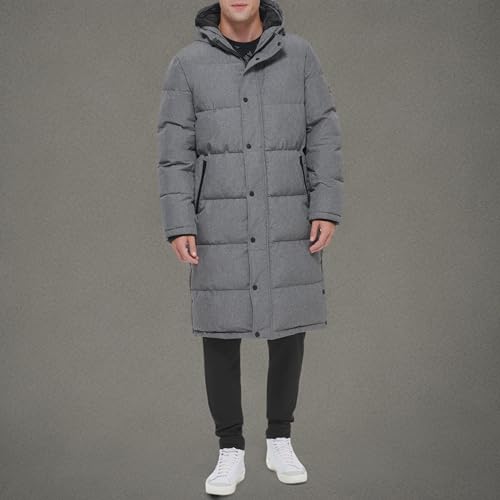 Image of DKNY Arctic Cloth Hooded Extra Long Parka Jacket