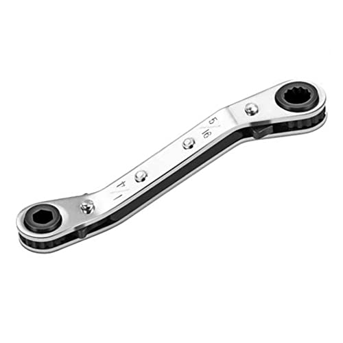 VOANZO HVAC Service Wrench 3/8" 5/16" 3/16" 1/4" Air Conditioner Valve Ratchet Wrench with 2 Hexagon Bit for Refrigeration Equipment Tools Equipment Repair - Image 2