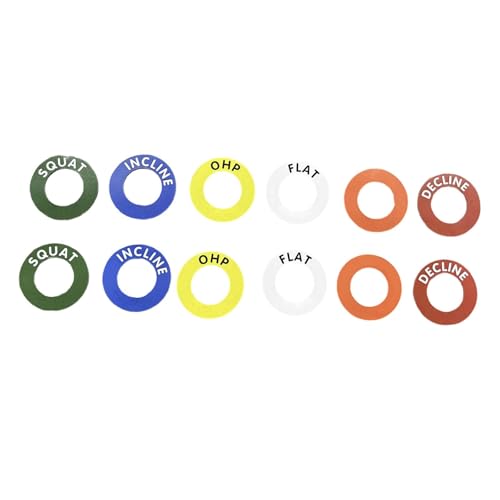 F Fityle 12x Power Squat Rack Markers Rack Rack Posición Marcadores Identificador Anillos Etiquetas Etiquetas Spotter Brazo Barda Continción Etiquetas