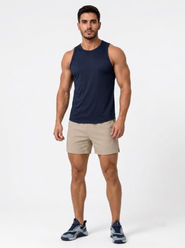 Image of CHKOKKO Men's Workout Gym T-Shirt Lightweight Sleeveless T-Shirt