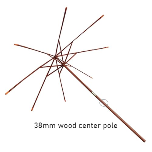 Parasol de Madera a Rayas de 2,74 m para Sombra en Balcón y Playa 4