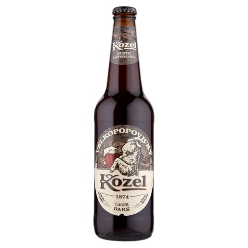 Kozel Birra Lager Dark, 1 Birra in Bottiglia da 50cl, Gusto Morbido e Rinfrescante, Gradazione Alcolica 3.5% Vol