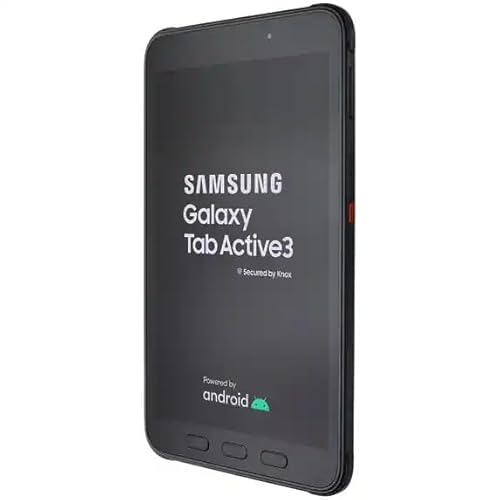 Samsung Galaxy Tab Active3 Enterprise Edition 8” Multi Purpose Tablet |64GB & WiFi & LTE (Unlocked) | Biometric Security (SM-T577UZKDN14), Black (Renewed) (WiFi)
