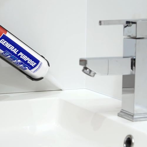 Image of Loctite General Purpose GP silicone sealant, Indoor and outdoor use, Waterproofing for floor, walls, roof, silicone adhesive, tiles grout, bathroom, kitchen use, Clear, 260ml