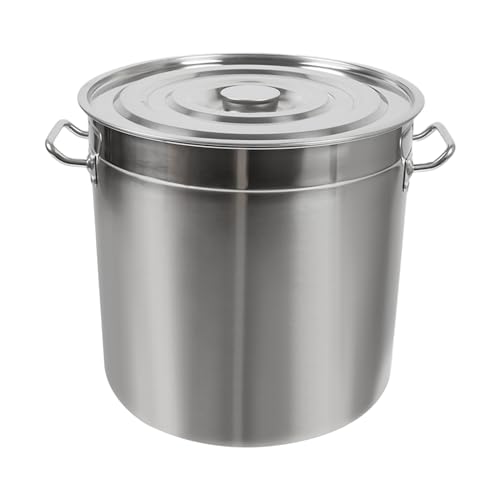 Olla grande para catering (50 L, acero inoxidable, con tapa, resistente a altas temperaturas)