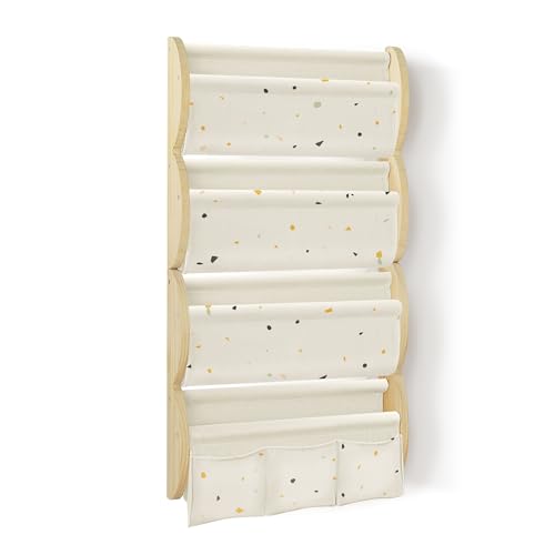 wooshwa Bibliothèque Enfant Etagere Rangement Livre Bibliotheque Enfant Murale Bois 81x43x8cm - Terrazzo