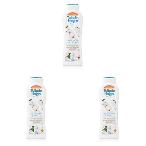 TULIPÁN NEGRO, GEL DE BAÑO ALGODÓN & TALCO 650ML (Paquete de 3)