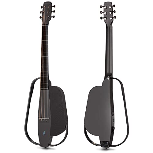 Image of Enya NEXG Basic Acoustic-Electric Carbon Fiber Audio Guitar Smart Acustica Guitarra for Adults with Preamp, Strap, Usb Charging Cable and Gig Bag(Black)