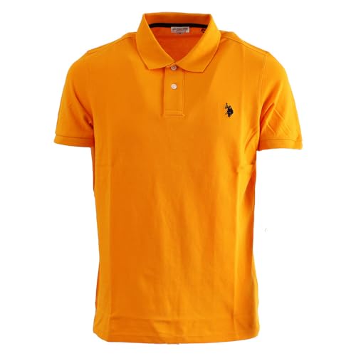 Image of U.S. POLO ASSN. Men Cotton Regular Fit Solid Polo With Small Pony | Two-Button Closure Pique Polo Shirt, Summer Fashion Golf Shirt