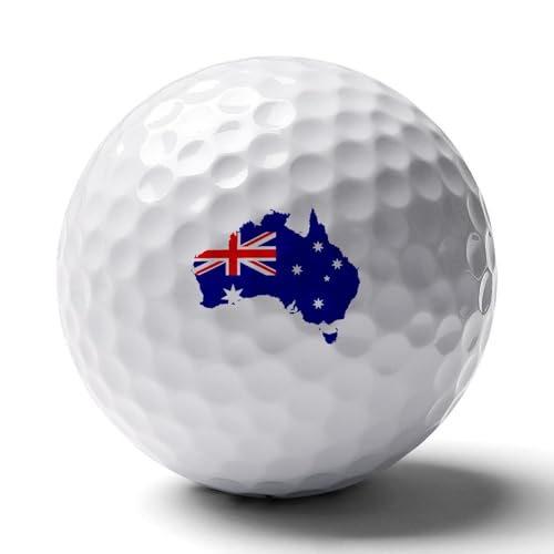 Australia Map Flag Personalized Golf Balls Funny Long Distance Practice Golf Ball for Men Women Backyard