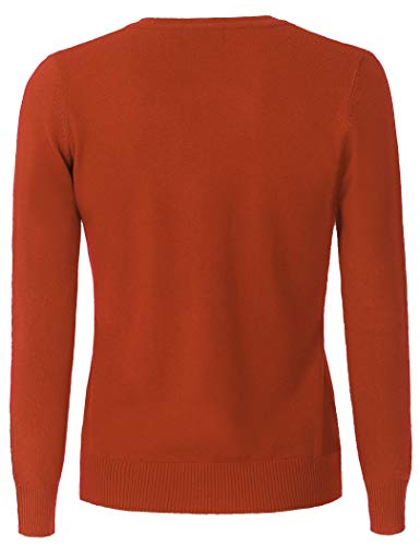 Image of Women's Long Sleeve Button Down Crew Neck Soft Knit Cardigan Sweater