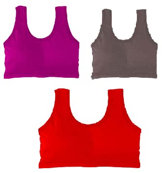 Cotton Full Coverage Non Padded Wire Free Air Sports Bra for Women (Pack of 3)-picture-22