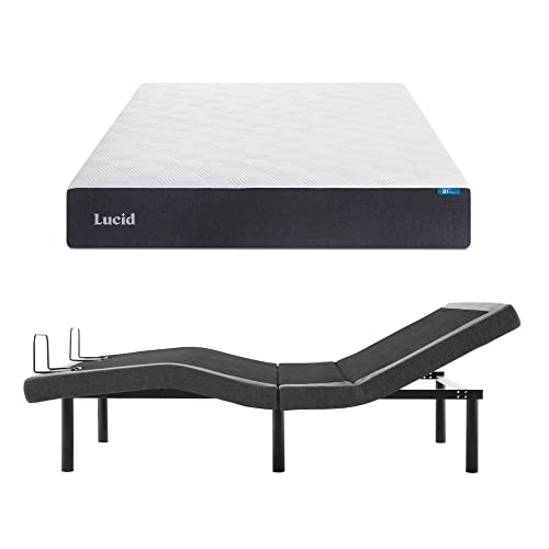 Lucid 10 Inch Memory Foam Plush – Gel Infusion- Hypoallergenic Bamboo Charcoal- Full Size Mattress, White #TOP4