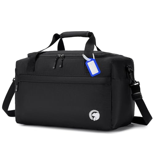 BAGZY Bolsa Viaje Cabina Avion 40x20x25 Bolso de Viaje 20L Maletas de Viaje Cabina Plegable Bolsa de Viaje Impermeable Bolsa de Hombro de Gimnasio Bolsa Deportiva Equipaje de Mano Mujeres Negro