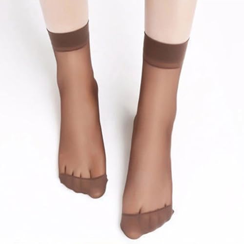 YOLAI 10 Pairs Women Sheer Mesh Transparent Socks Ultrathin See Through Lace Elastic Ankle Socks Crew Stocking4