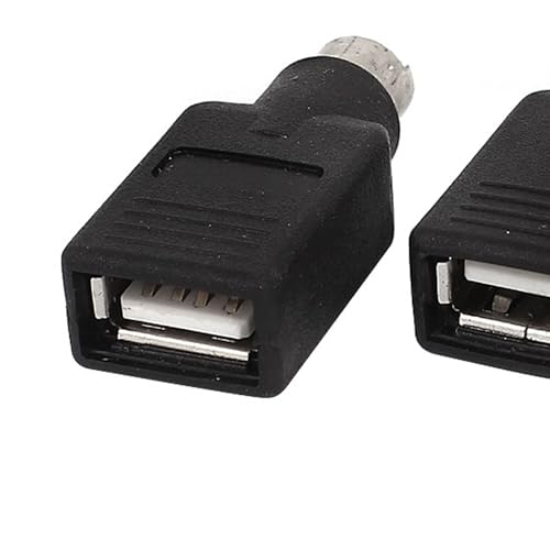 uxcell Adaptador USB a PS/2, pack 3 piezas negro miniatura 6