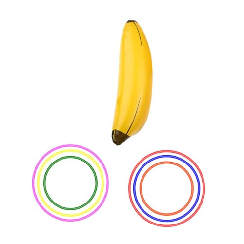 Fancyes Inflatable Banana Ring Toss Game Bachelorette Party Decorative Decoration Tossing Game for Bridal Shower Birthday Lawn, 1 Inflatable Banana