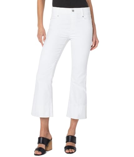 Women's Gia Glider Pull on Mid-Rise Crop Flare Stretch Denim Jean 25 1/2