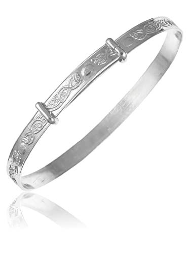Pulsera de plata 925 con nudo celta irlandés expandible para bebés 3