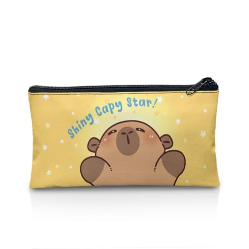 Image of Kawaii Capybara Pencil Case Lightweight Pencil Pouch with Zipper Kawaii Pen Organizer for Toddlers Girls Cute Crayon Pouch for Painting Lesson