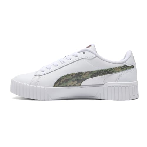 PUMA Womens Carina Crew 2 Camouflage Lace Up Sneakers Shoes Casual - White - Size 8 M3
