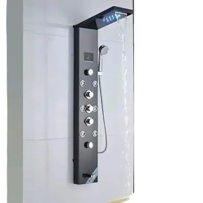 Rs Megamart Stainless steel Wall Mount Shower System| Faucet Rainfall Shower Head, Bathroom Mixer (Black)