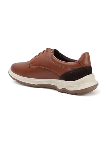 Image of Carlton London Men's Lace-Up Leather Casual Shoe with Lightweight Comfort Sole
