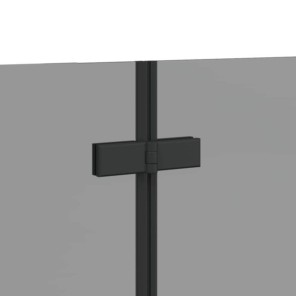 Parete Doccia Pieghevole Nero 130x138 cm Parete Doccia Pieghevole in Vetro ESG e Alluminio Box Doccia Salvaspazio per Bagno