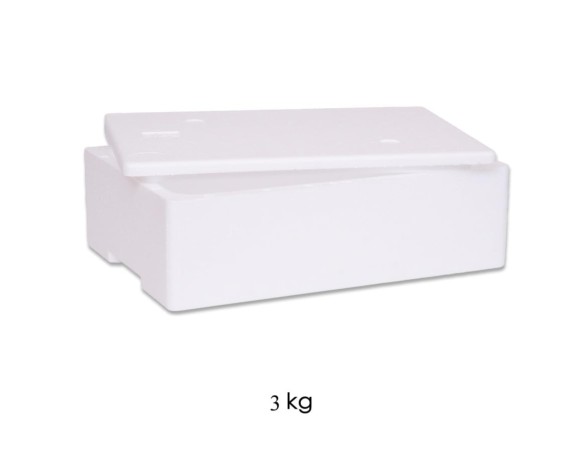 set 6 pezzi CASSA TERMICA IN POLISTIROLO da 3 kg/7,50 lt con coperchio - BOX CONTENITORI TERMICI - TRASPORTO ALIMENTI - 6 PEZZI (3 KG)