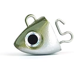 Vinilo Black Minnow Fiiish Lures - Black Minnow Cabezas Jig BM90 - Cabeza Plomada para Señuelo Blando de Vinilo - Pesca Spinning de Bass Lubina y otras especies - Pack x 2 Cabezas Nº2 (8g Search KAKI)