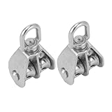 JECOMPRIS Industrial Double Pulleys for Lifting 2pcs Swivel Rigging Blocks Cable Pulley Wheel