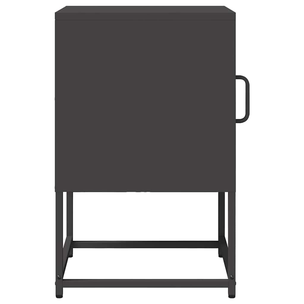 vidaXL Table de Chevet Noir 36x39x60,5 cm Acier laminé à Froid