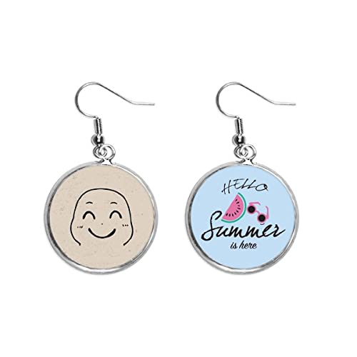 Pendientes de sandía diseño original de patrón negro y estilo fresco para el lóbulo