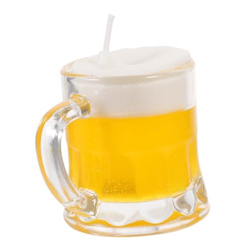 Mini jarra de cerveza decorativa de cera con aroma duradero para hogar copa creativa transparente