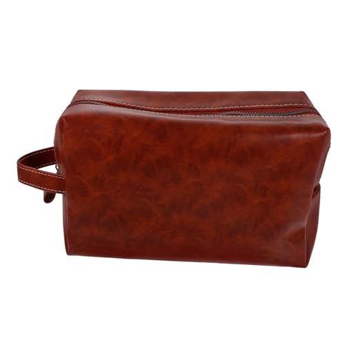 Trousse de toilette vintage en cuir Healvian : l'élégance intemporelle pour homme voyageur