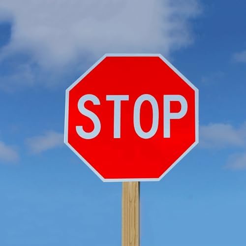 24" Aluminum Stop Sign - Rust-Free Metal Traffic Sign with Honeycomb Reflective Surface - Includes Accessories for Street & Road Safety