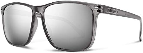 Abaco Jesse sunglasses Crystal Grey Frame Polarized Chrome Mirror Lenses