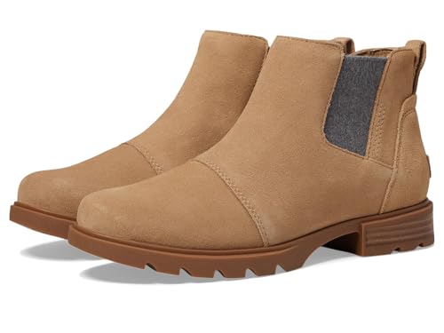 SOREL Women's Emelie lll Chelsea Waterproof Boot - Dusty Tan, Gum 10 - 7.5