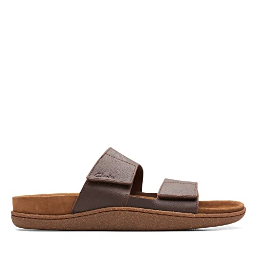 Image of Clarks mens 261658367-dark Olive Nub Sandal