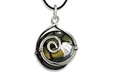 Dragon Vein Agate 10mm Infinity Spiral Pendant in Steel, Copper, Bronze, Black Iron, Titanium, Sterling Silver, 14K Gold, Rose Gold, or Black Niobium Wire (Handmade), Gemini Zodiac