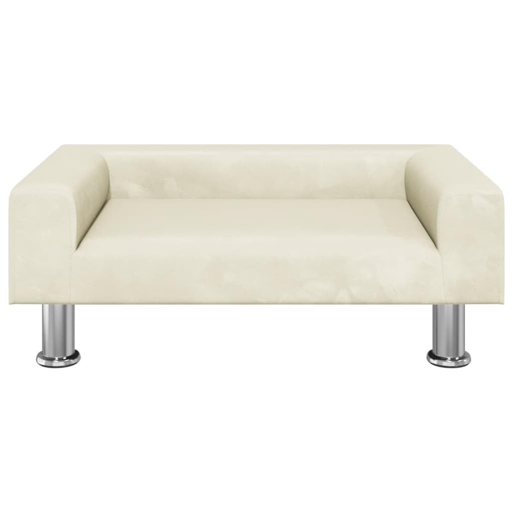 Homgoday Śmietankowe aksamitne legowisko dla psa 70 x 45 x 26,5 cm, legowisko dla psa dla zwierząt domowych i kota struktura łóżka dla psów produkt dla zwierząt domowych i zwierząt