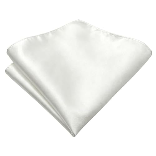 Solisara 100% Soie Mouchoir de Poche Carré pour Homme (Blanc)