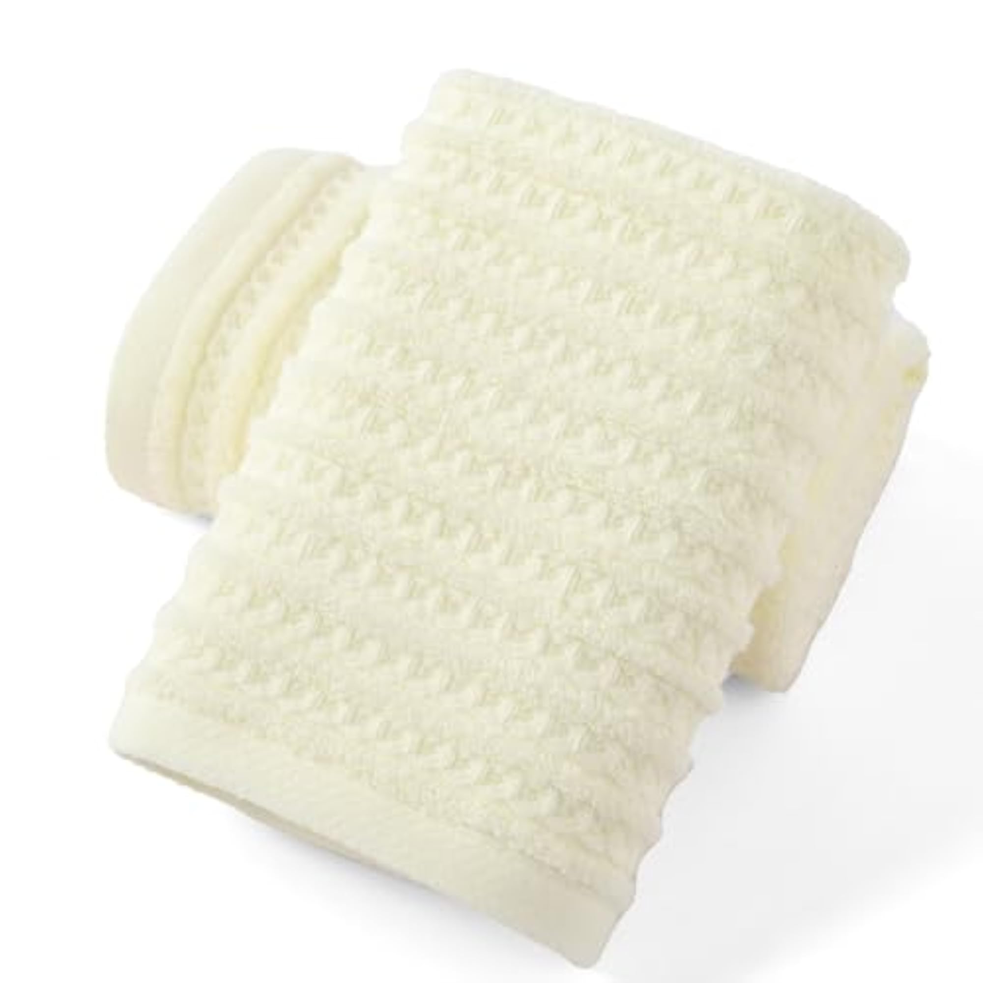 Premium 100% Cotton Waffle Weave Hand Towel Set, White