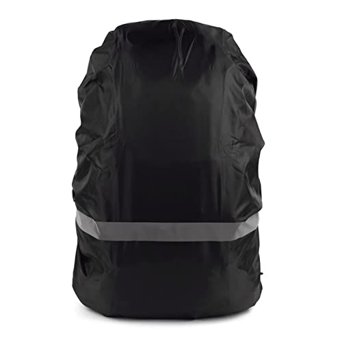 equlup Backpack Rain Cover, Oxford Cloth Reflective Strip Backpack Rain Cover Scratch Resisting Outdoor Backpack Dust Cover (L (for 45-55L))